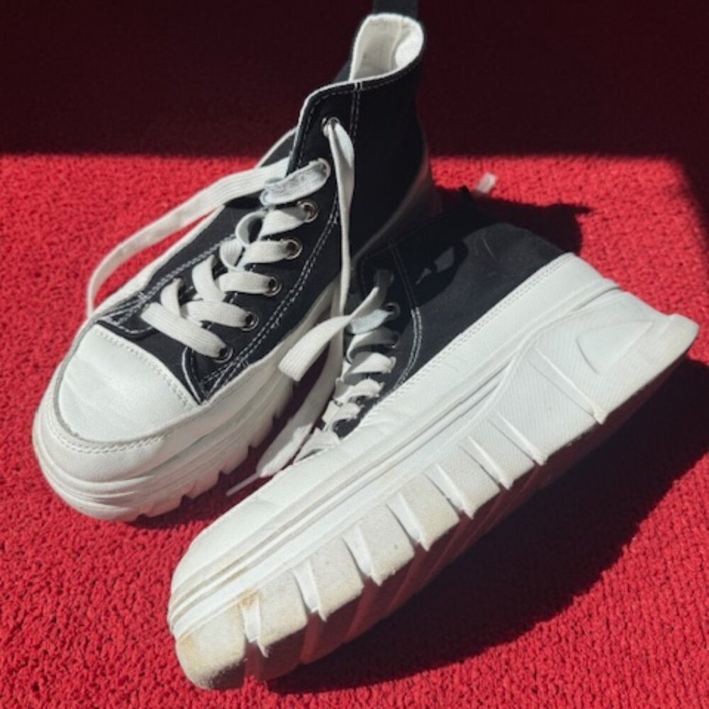 Shein Black Platform Sneakers - Womens 6.5